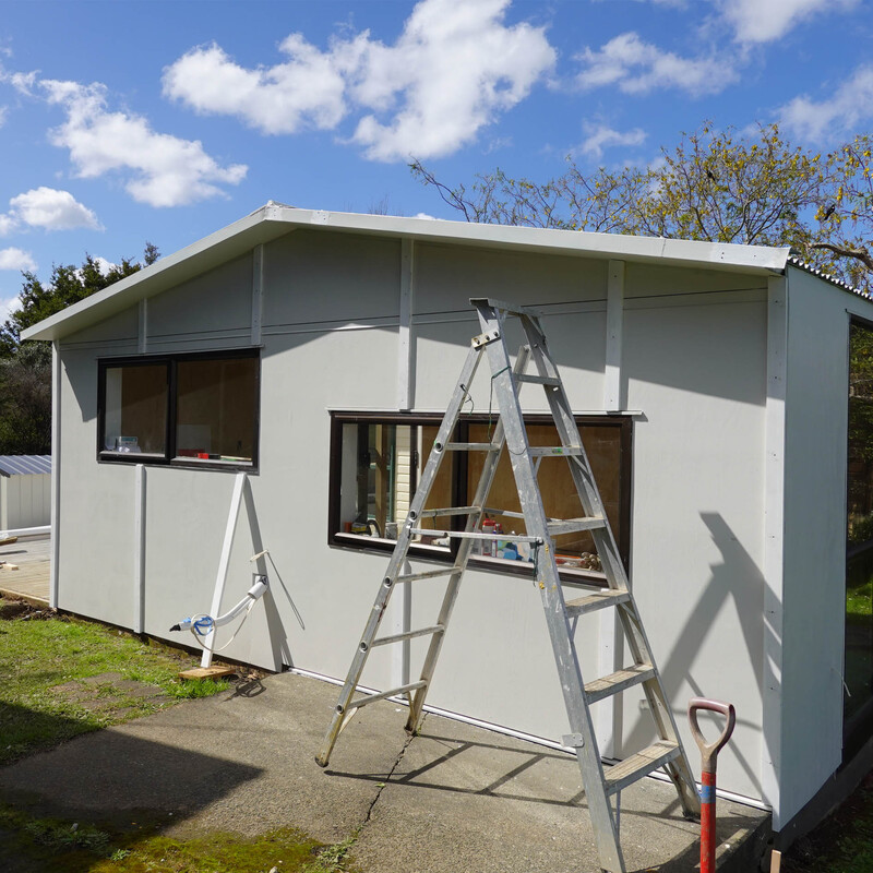 Battens on the outside make the building feel 'dressed'.  It was looking a bit naked!