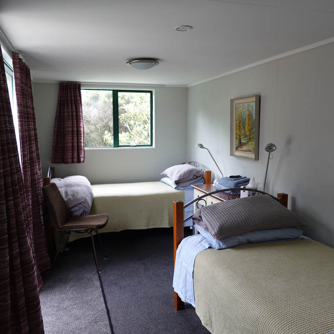 Ample room for two people with comfortable single beds